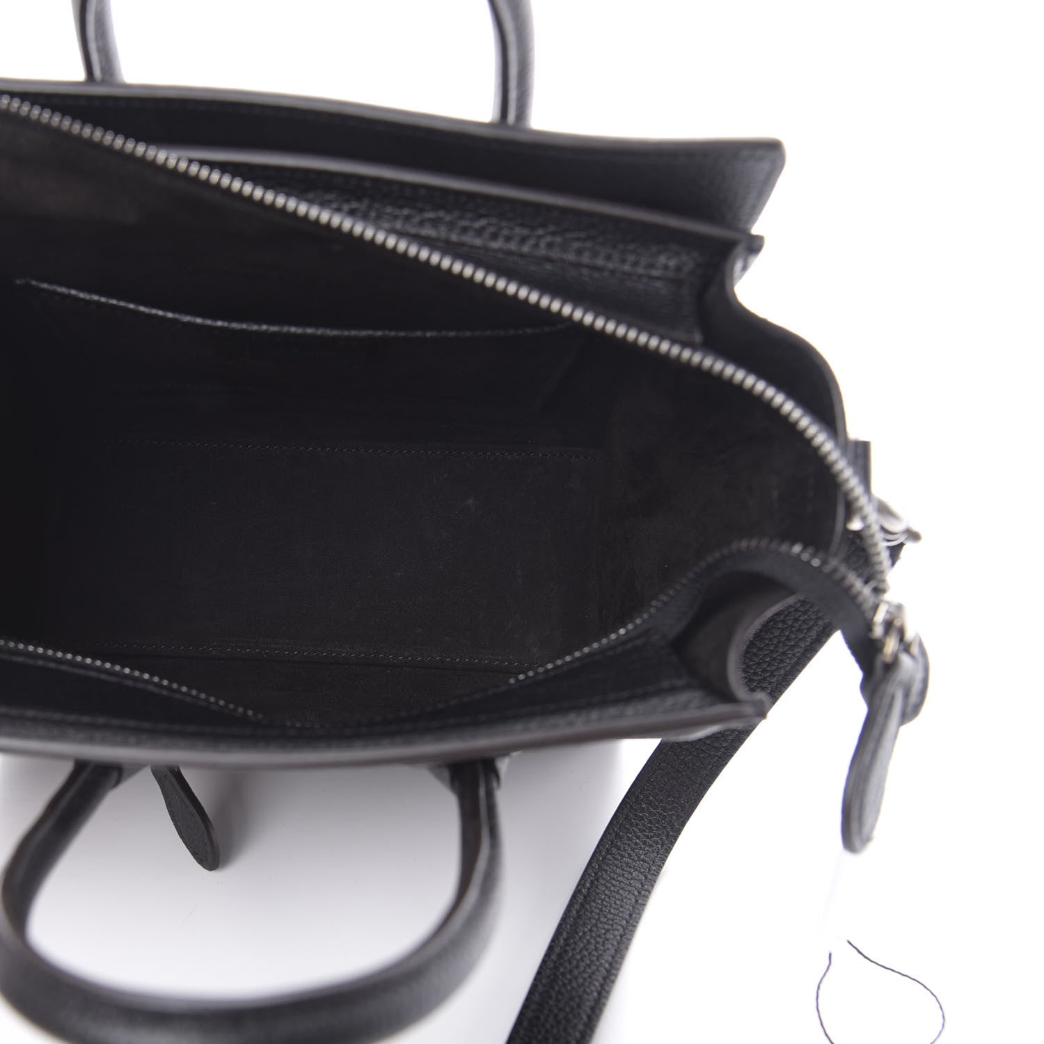 Celine Drummed Calfskin Nano Luggage Black 5 of 11