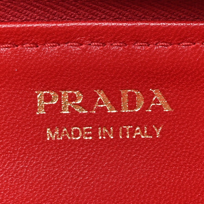 Prada Saffiano Metal Zip Around Keychain Fuoco 6 of 8