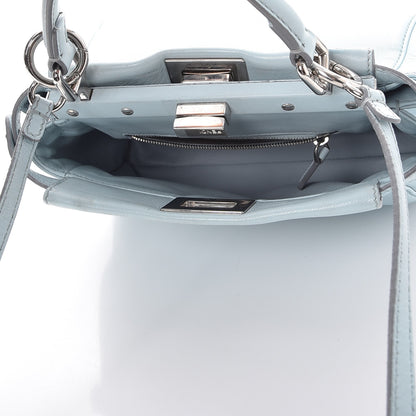 Fendi Nappa Mini Peekaboo Iconic Satchel Light Blue 5 of 12