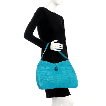 Nancy Gonzalez Crocodile Hobo Turquoise 2 of 9