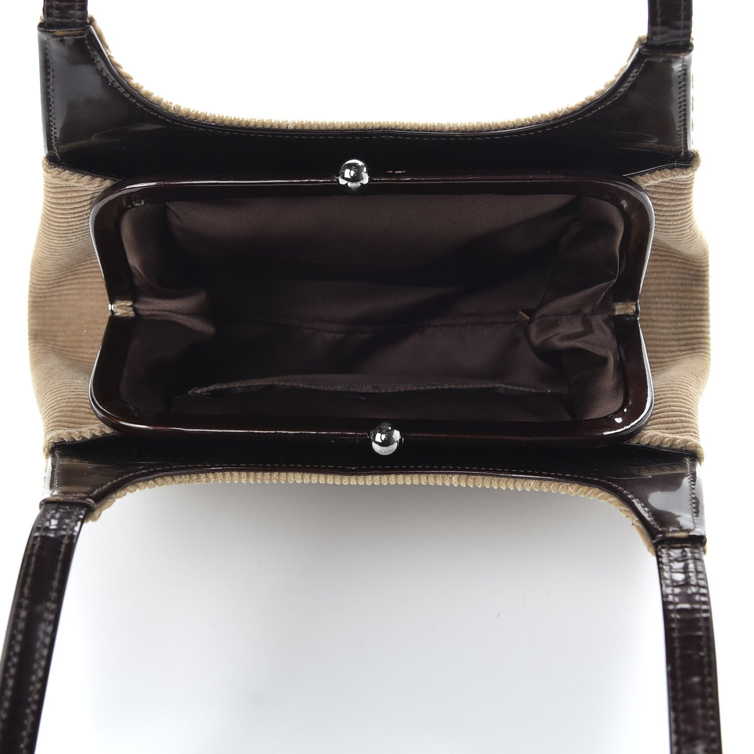 Chanel Corduroy Quilted Chocolate Bar Kiss Lock CC Shoulder Bag Brown 5 of 10