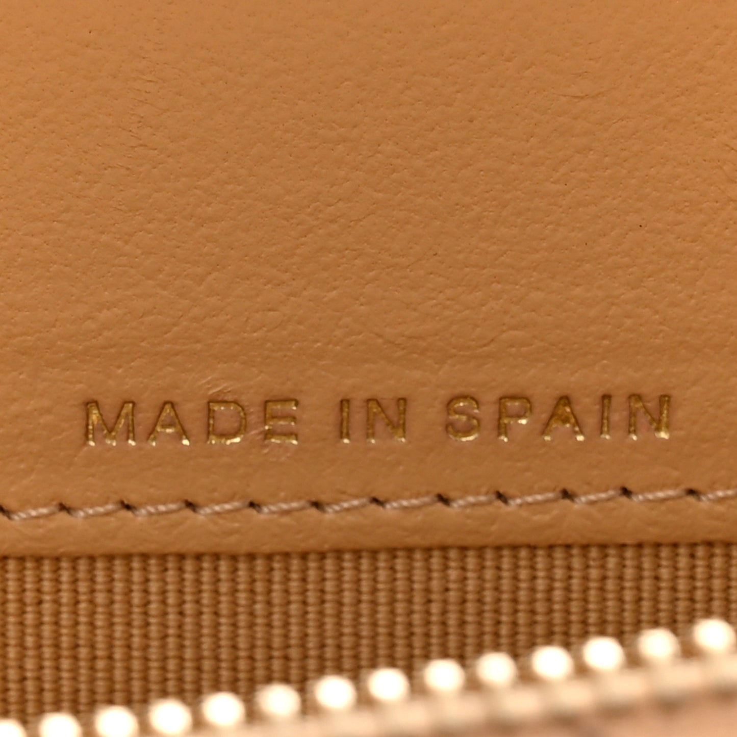 Lambskin Quilted Phone Holder Wallet on Removable Chain Beige