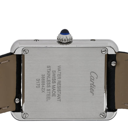 Cartier Stainless Steel Calfskin 24mm Tank Solo Quartz Watch 4 of 5