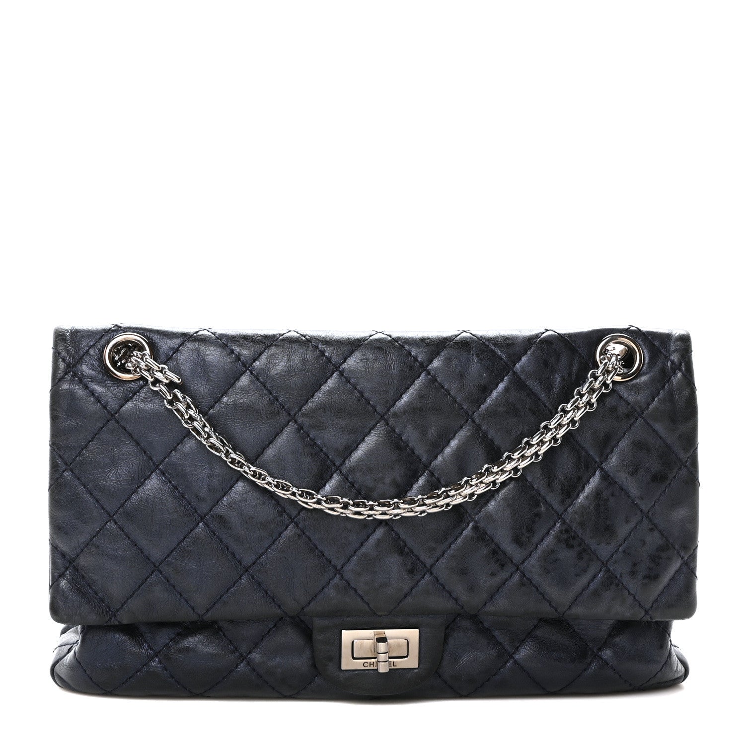 Chanel Metallic Aged Calfskin Quilted 2.55 Reissue 226 Flap Blue 1 of 10