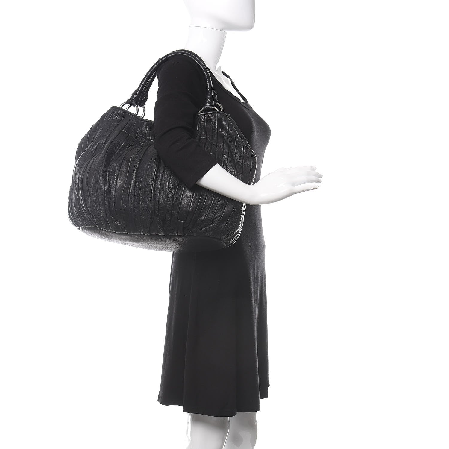 Miu Miu Nappa Matelasse Tote Black 2 of 9