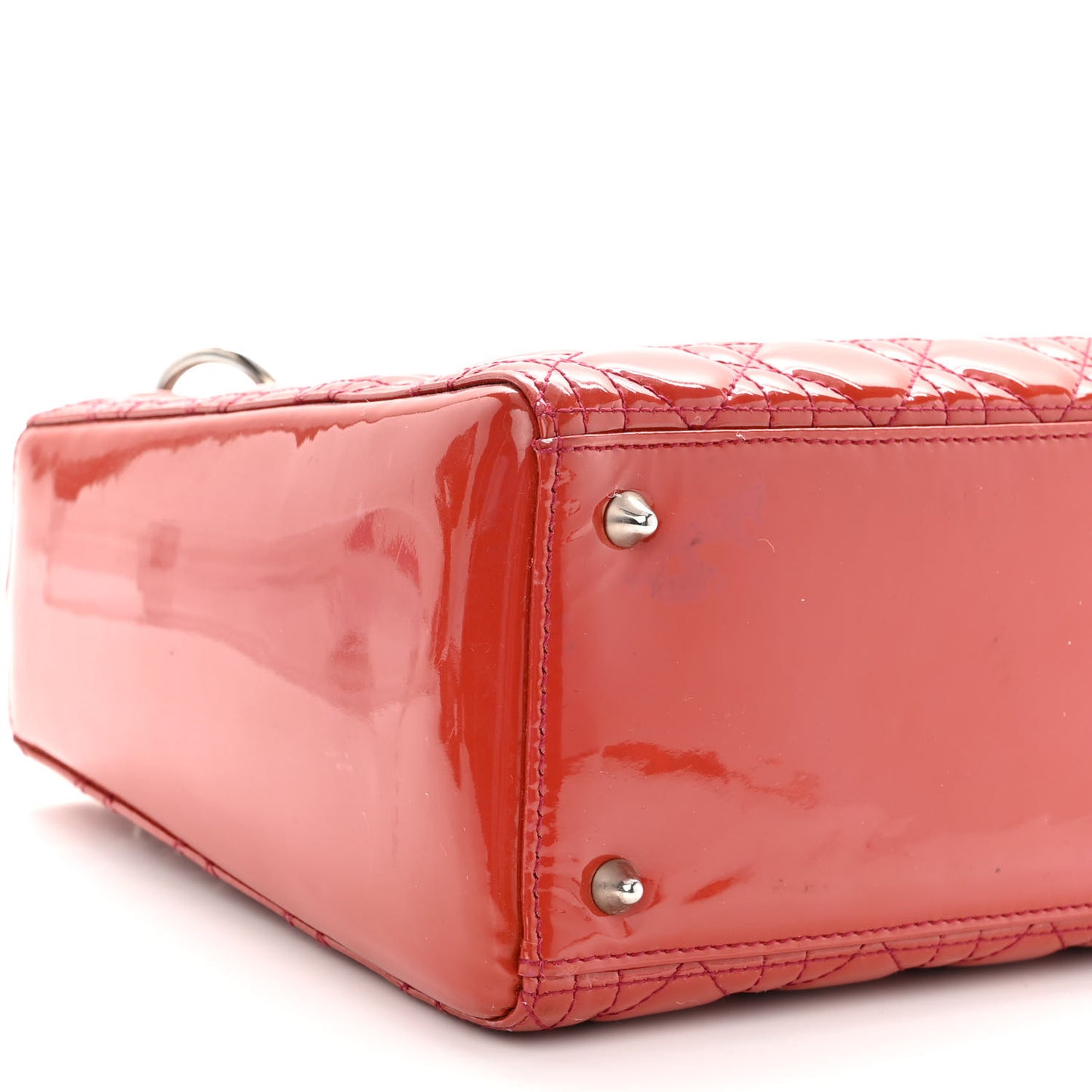 Patent Cannage Medium Lady Dior Dark Pink
