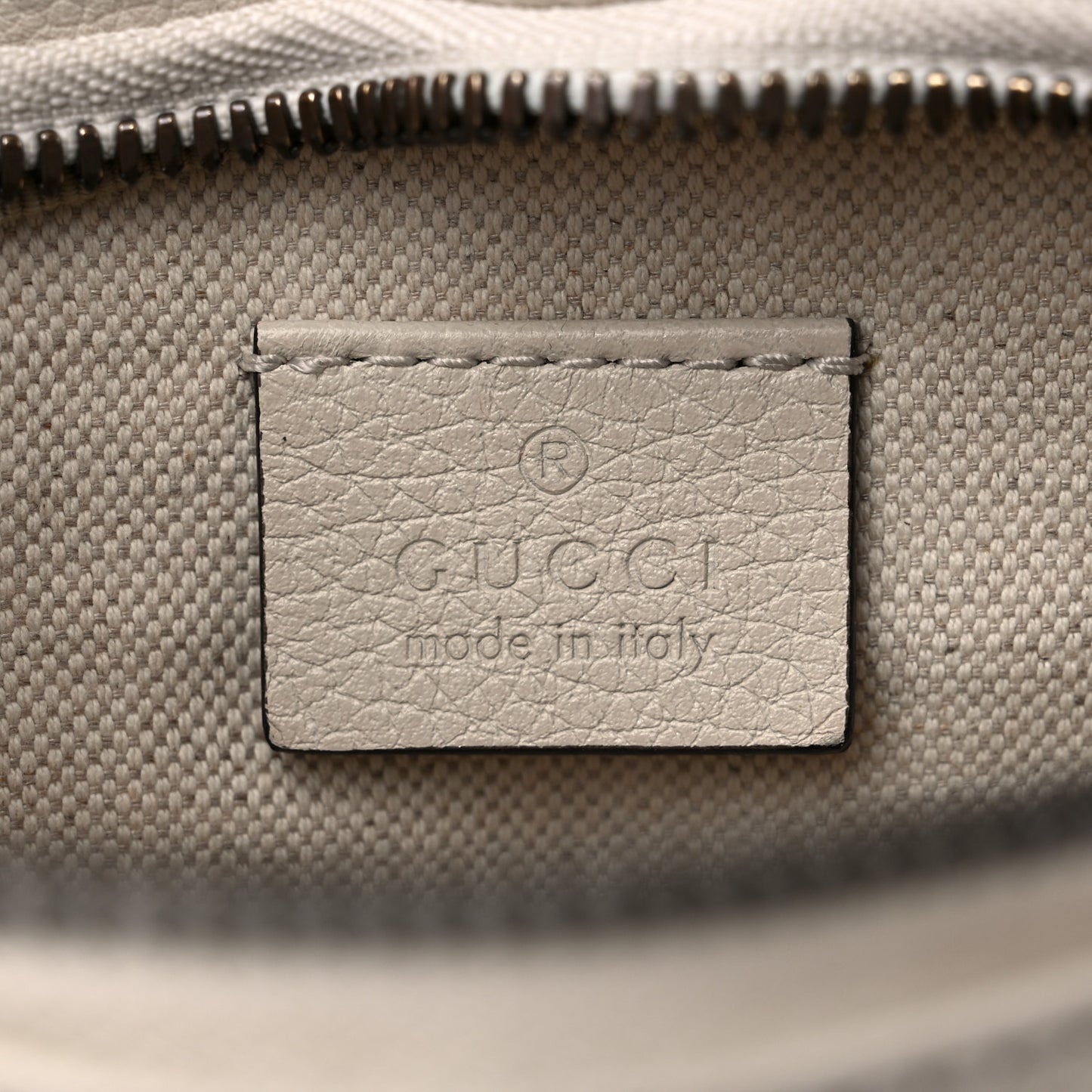 Grained Calfskin Small Logo Belt Bag White
