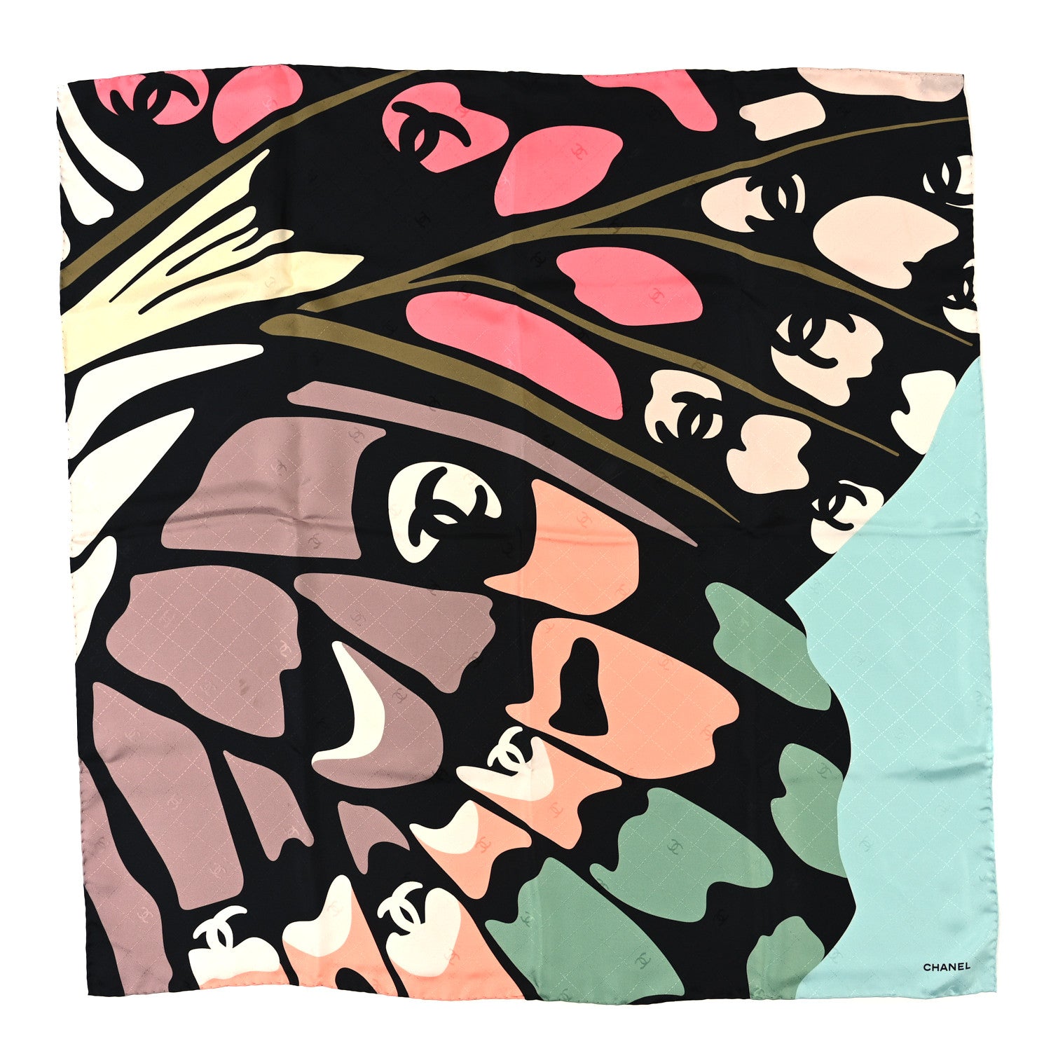 Chanel Silk CC Butterfly Square Scarf Multicolor 1 of 3