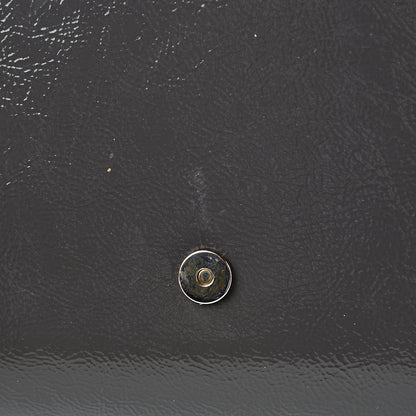 Saint Laurent Textured Patent Monogram Large Belle de Jour Clutch Grey 8 of 9
