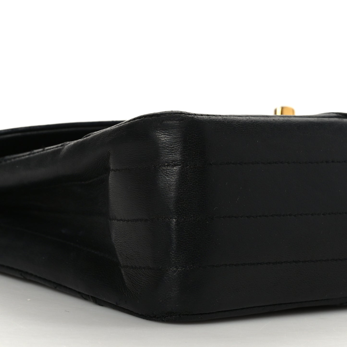 Lambskin Quilted Single Flap Medium Black