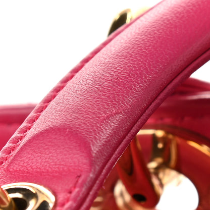 Christian Dior Lambskin Cannage Large Lady Dior Fuchsia 15 of 15