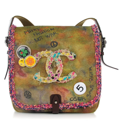 Chanel Washed Toile Graffiti On The Pavements Messenger Khaki Multicolor 1 of 7