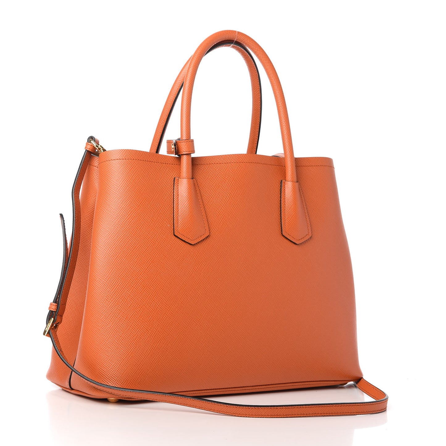 Saffiano Cuir Medium Double Bag Papaya