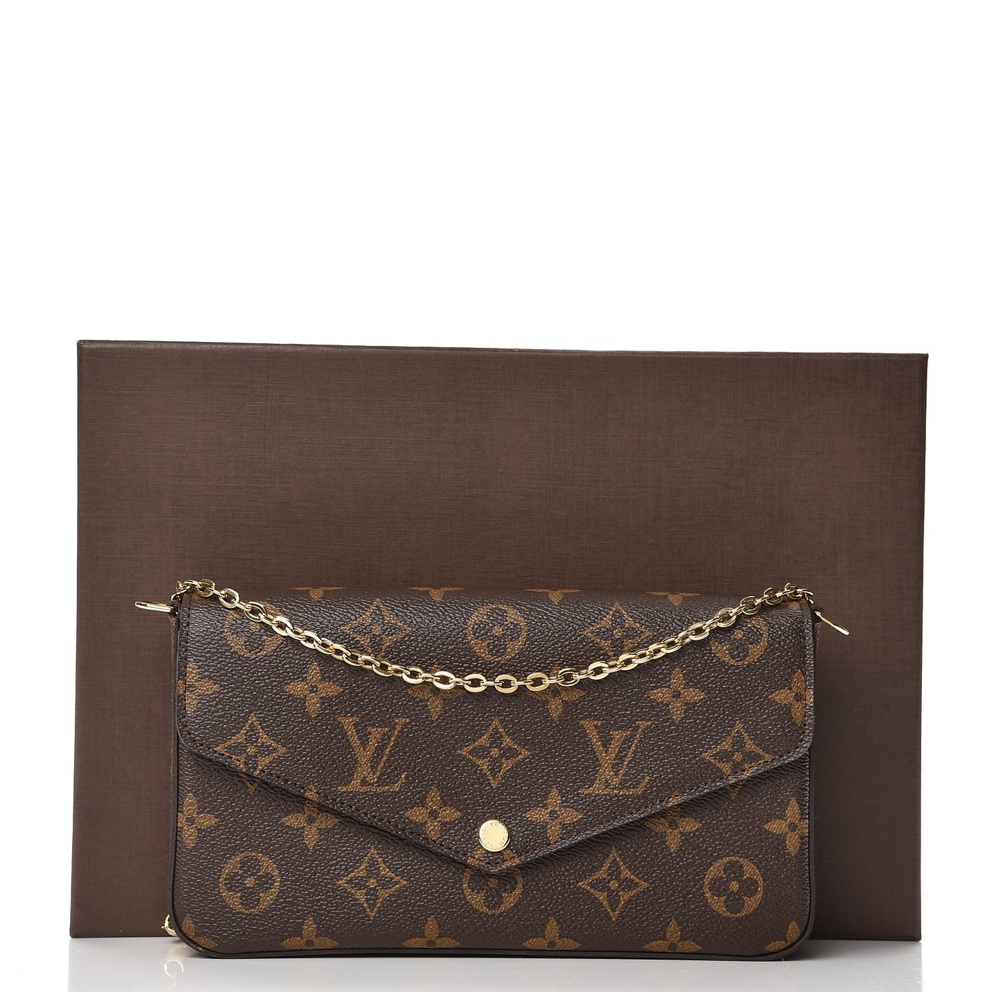 Monogram Pochette Felicie Chain Wallet Fuchsia