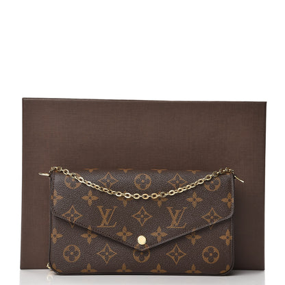 Louis Vuitton Monogram Pochette Felicie Chain Wallet Fuchsia 8 of 9