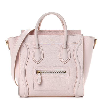 Celine Drummed Calfskin Nano Luggage Pale Pink 1 of 7