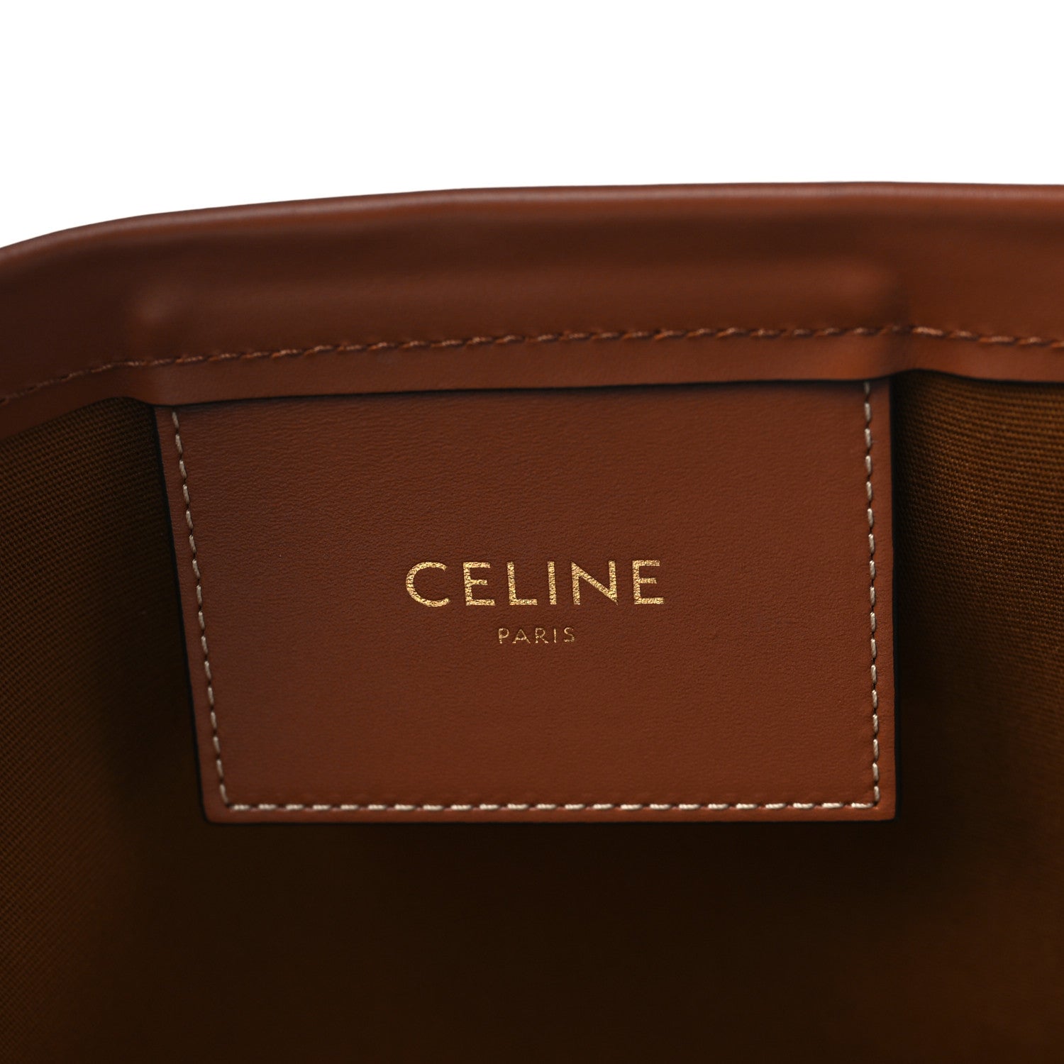 Celine Calfskin Canvas Triomphe Couffin Tan 6 of 10