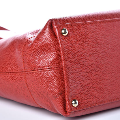 Chanel Caviar CC Drawstring Shoulder Bag Red 6 of 13
