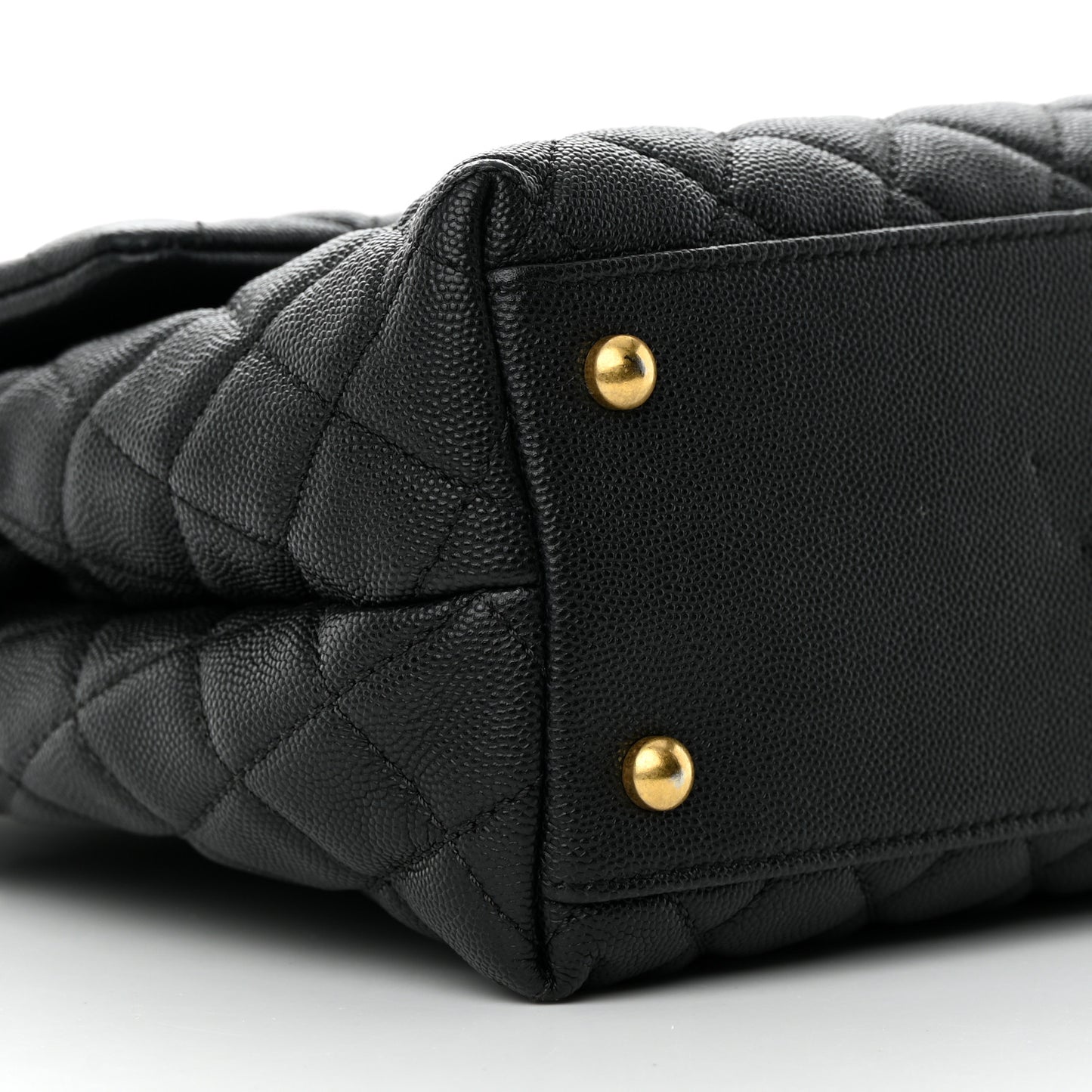 Caviar Quilted Medium Coco Handle Flap Black