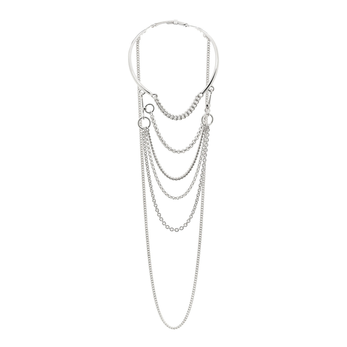 Hermes Sterling Silver Mors De Bride Bib Necklace ST 3 of 4