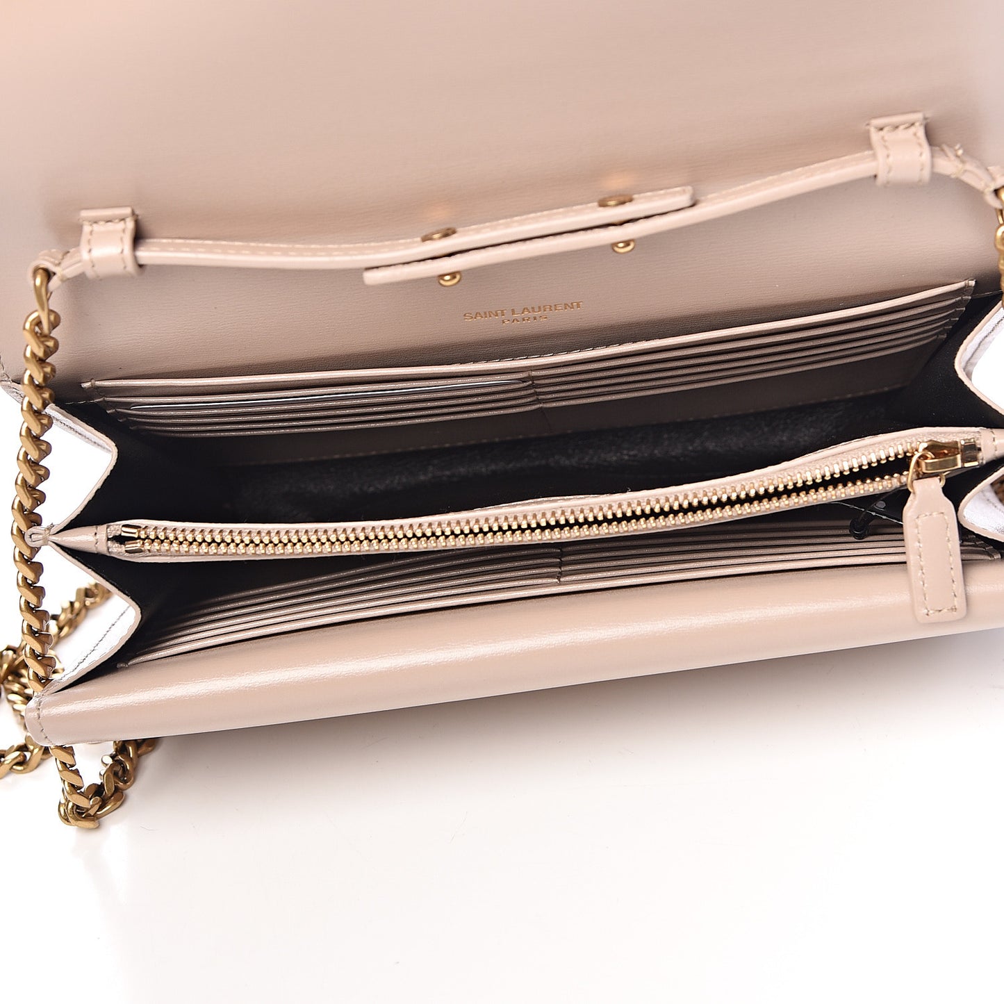 Smooth Calfskin Sulpice Monogram Chain Wallet Light Natural