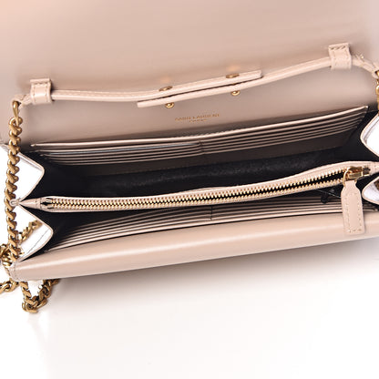 Saint Laurent Smooth Calfskin Sulpice Monogram Chain Wallet Light Natural 5 of 11