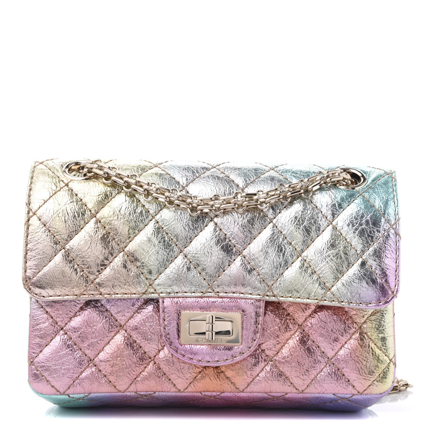 Chanel Metallic Goatskin Quilted Mini 2.55 Reissue Flap Multicolor 1 of 10