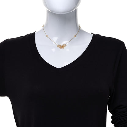 Gucci 18K Yellow Gold Diamond Le Marche Des Merveilles Butterfly Necklace 2 of 6