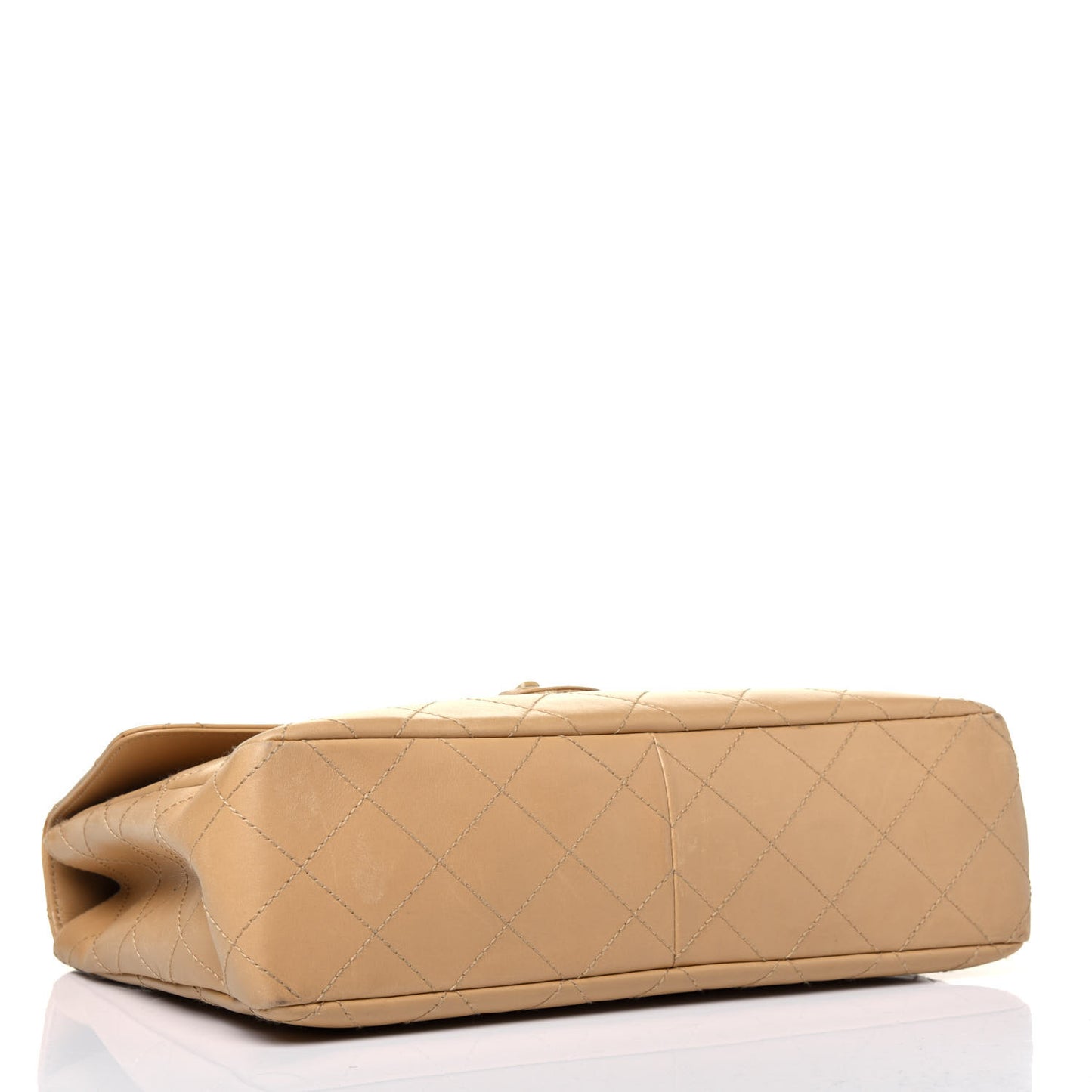 Lambskin Bekko Resin Jumbo Single Flap Beige