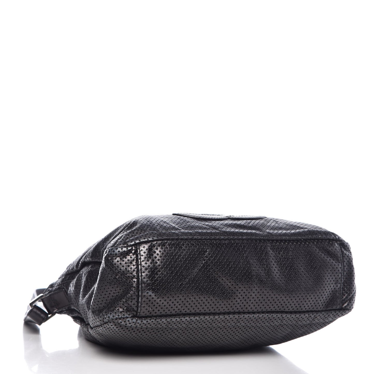 Glazed Calfskin Perforated Medium Rodeo Drive Tote Black