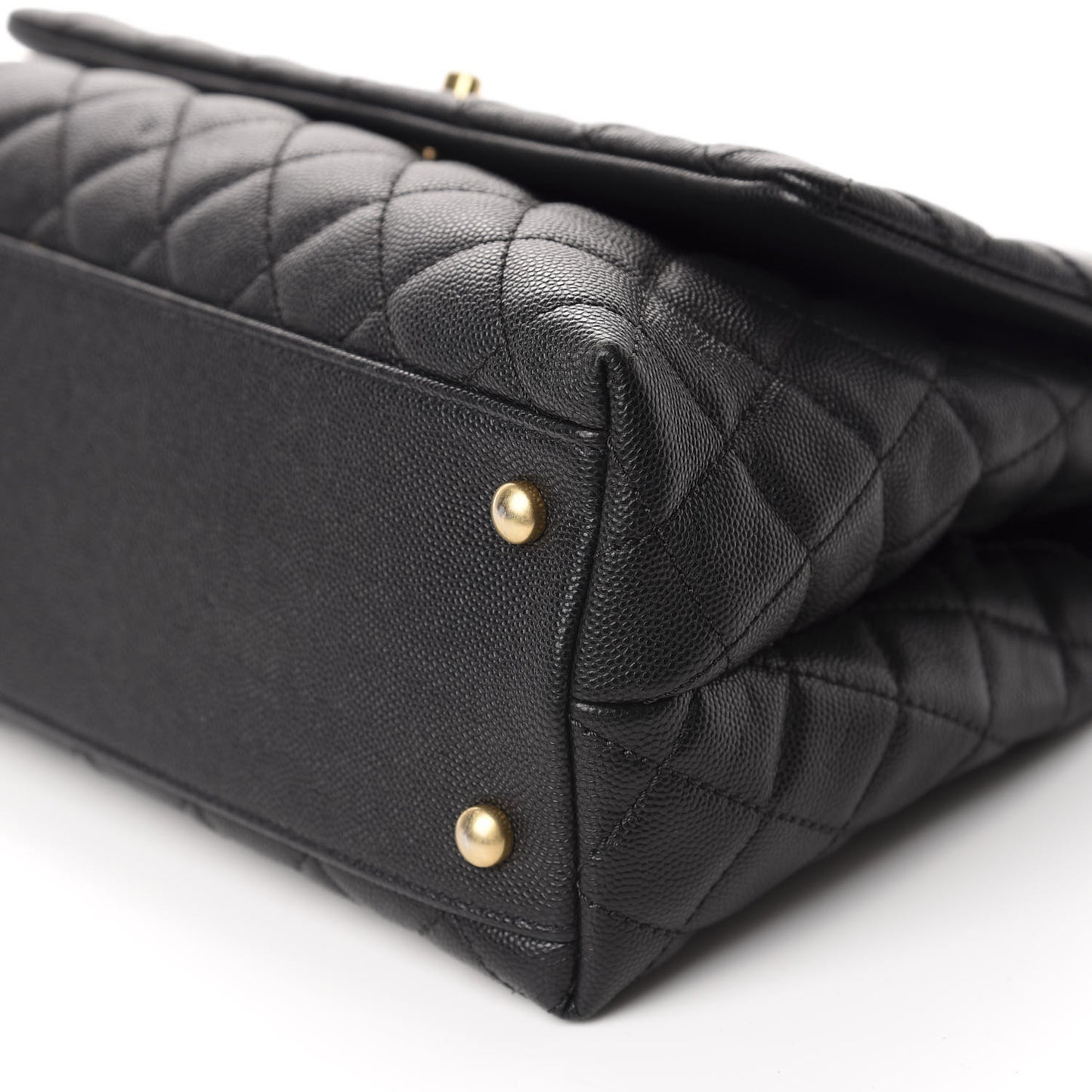 Caviar Quilted Small Coco Handle Flap Black