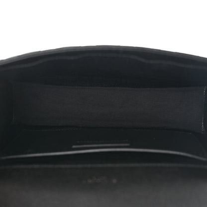 Saint Laurent Grain De Poudre Textured Mixed Matelasse Triquilt Medium Monogram Monochrome Satchel Black 5 of 11
