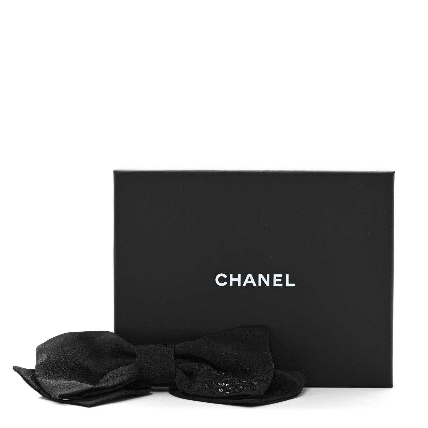 Chanel Silk Bow CC Hair Clip Black 4 of 4