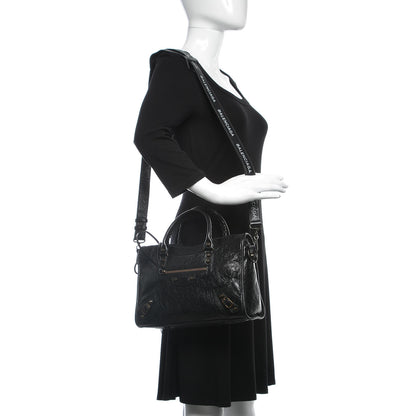 Balenciaga Agneau Classic Hardware S City Logo Strap Black White 2 of 7
