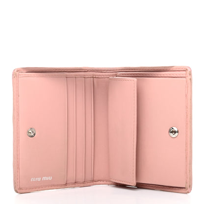 Miu Miu Nappa Matelasse Crystal Pearl Logo Compact Wallet Orchidea 5 of 11