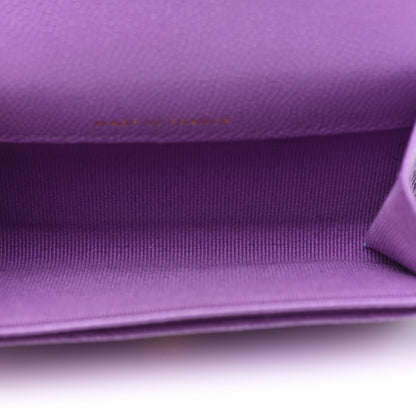 Chanel Caviar Quilted Flap Card Holder Wallet Purple 5 of 9