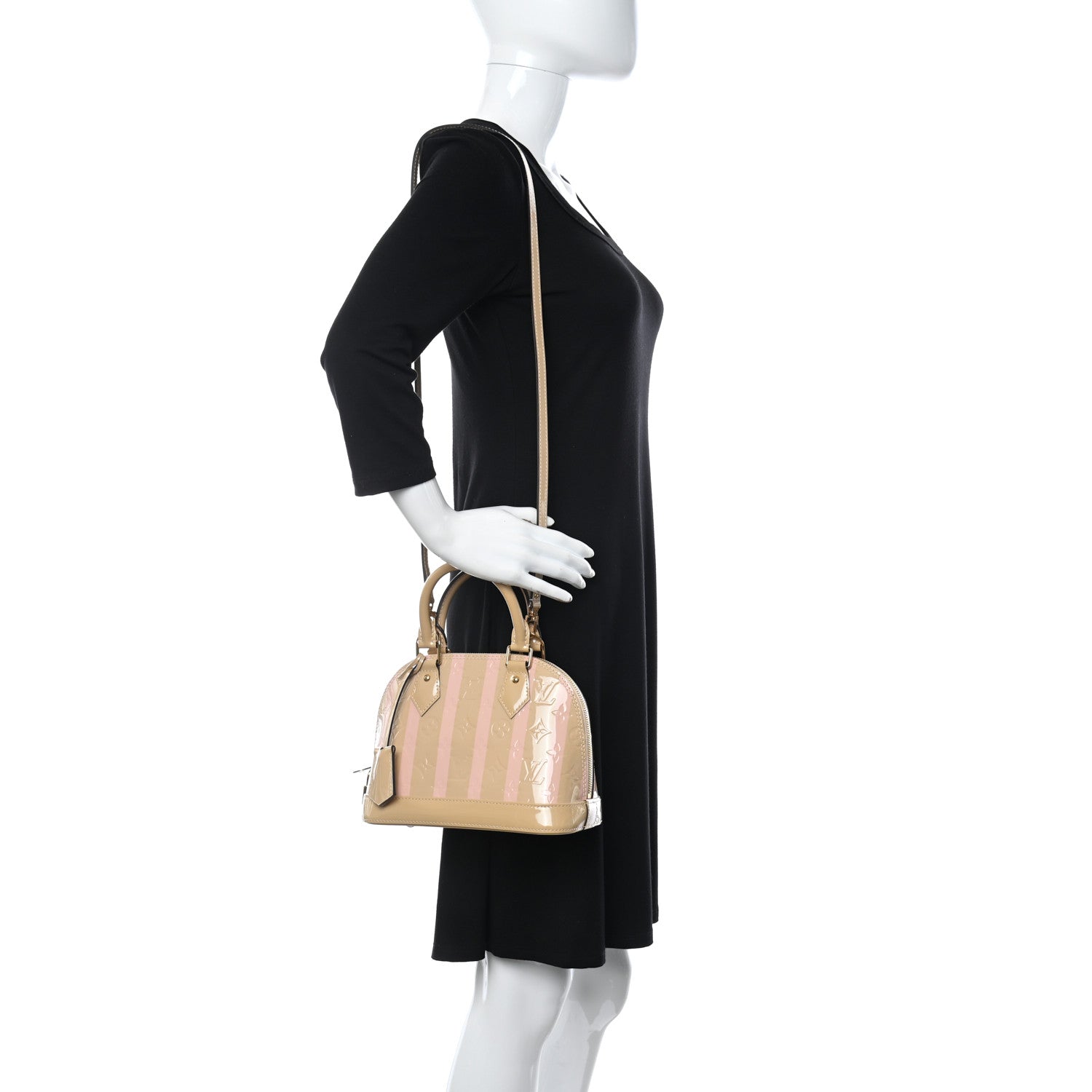 Louis Vuitton Vernis Rayures Alma BB Dune 2 of 10