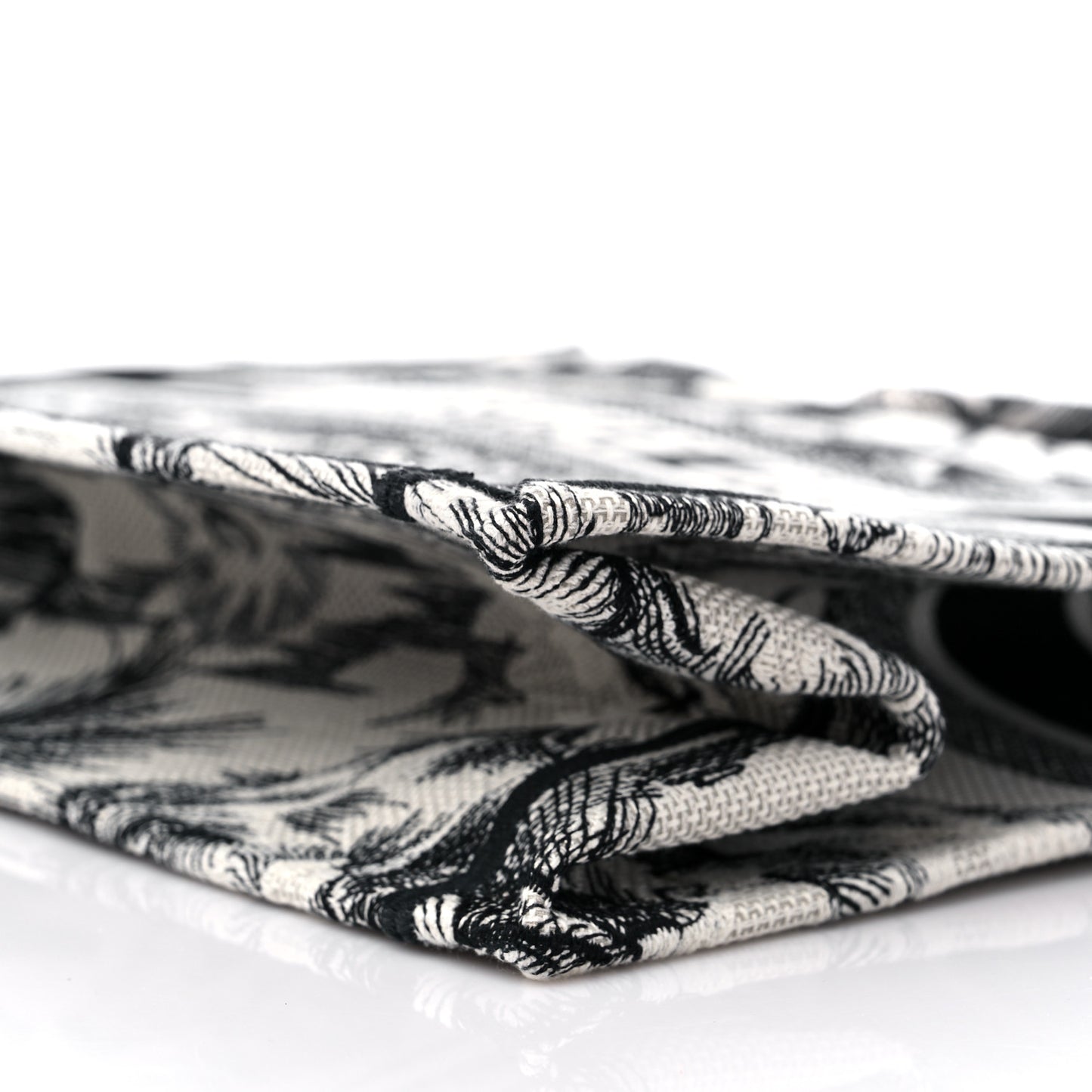 Canvas Embroidered Toile De Jouy Book Tote White Black