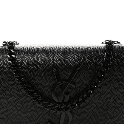 Saint Laurent Grain De Poudre Small Monogram Monochrome Kate Satchel Black 7 of 9