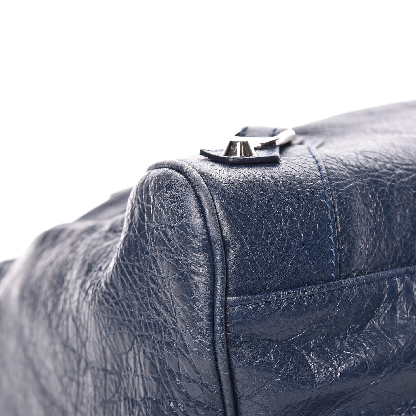 Agneau Classic Silver Hardware Velo Bleu Obscur