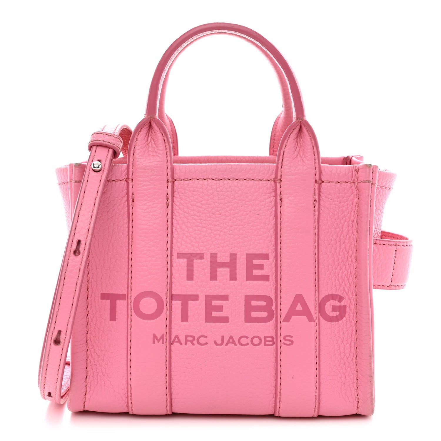 Marc Jacobs Grained Calfskin Mini The Tote Bag Candy Pink 1 of 11