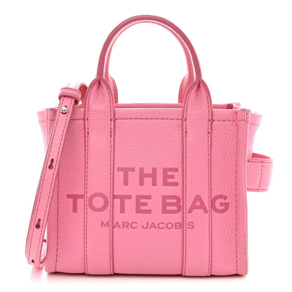 Marc Jacobs Grained Calfskin Mini The Tote Bag Candy Pink 1 of 11