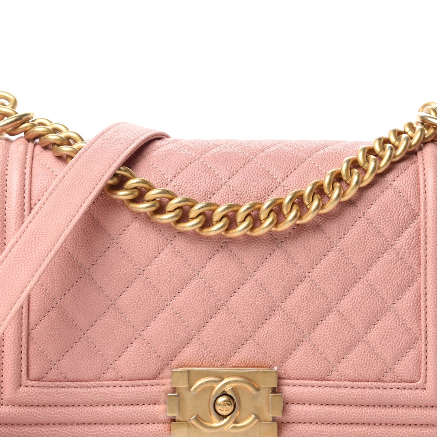 Caviar Quilted Medium Boy Flap Pink