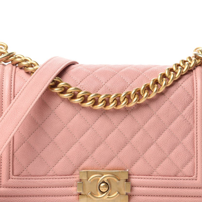 Chanel Caviar Quilted Medium Boy Flap Pink 10 of 10