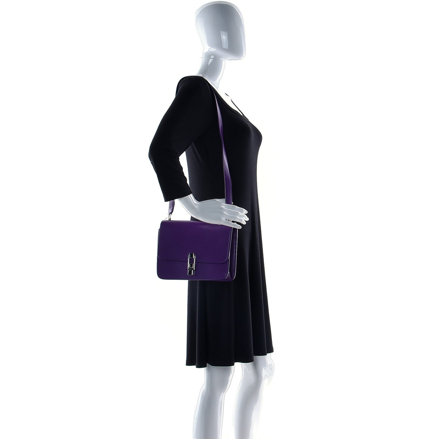 Smooth Calfskin Carre Satchel Purple