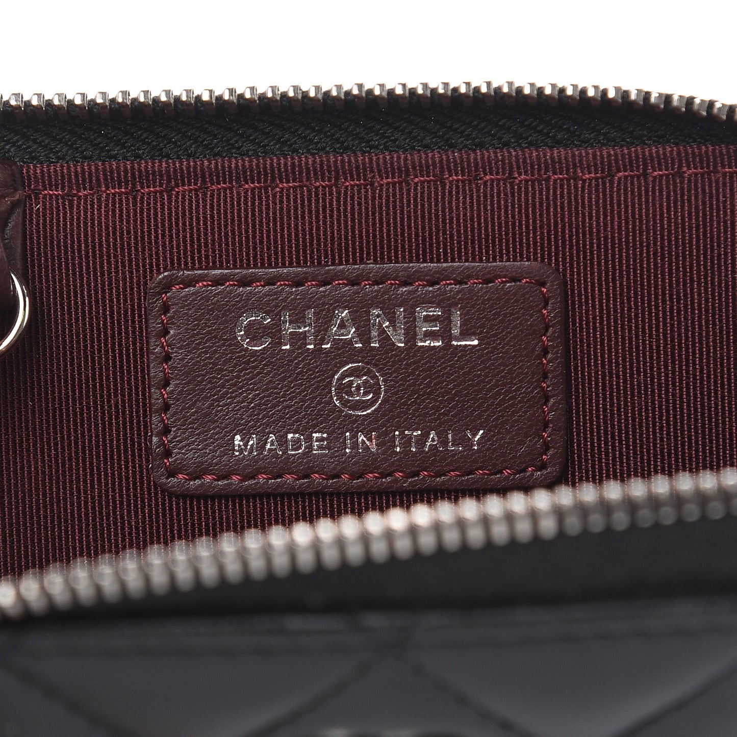 Lambskin Quilted Key Holder Case Black