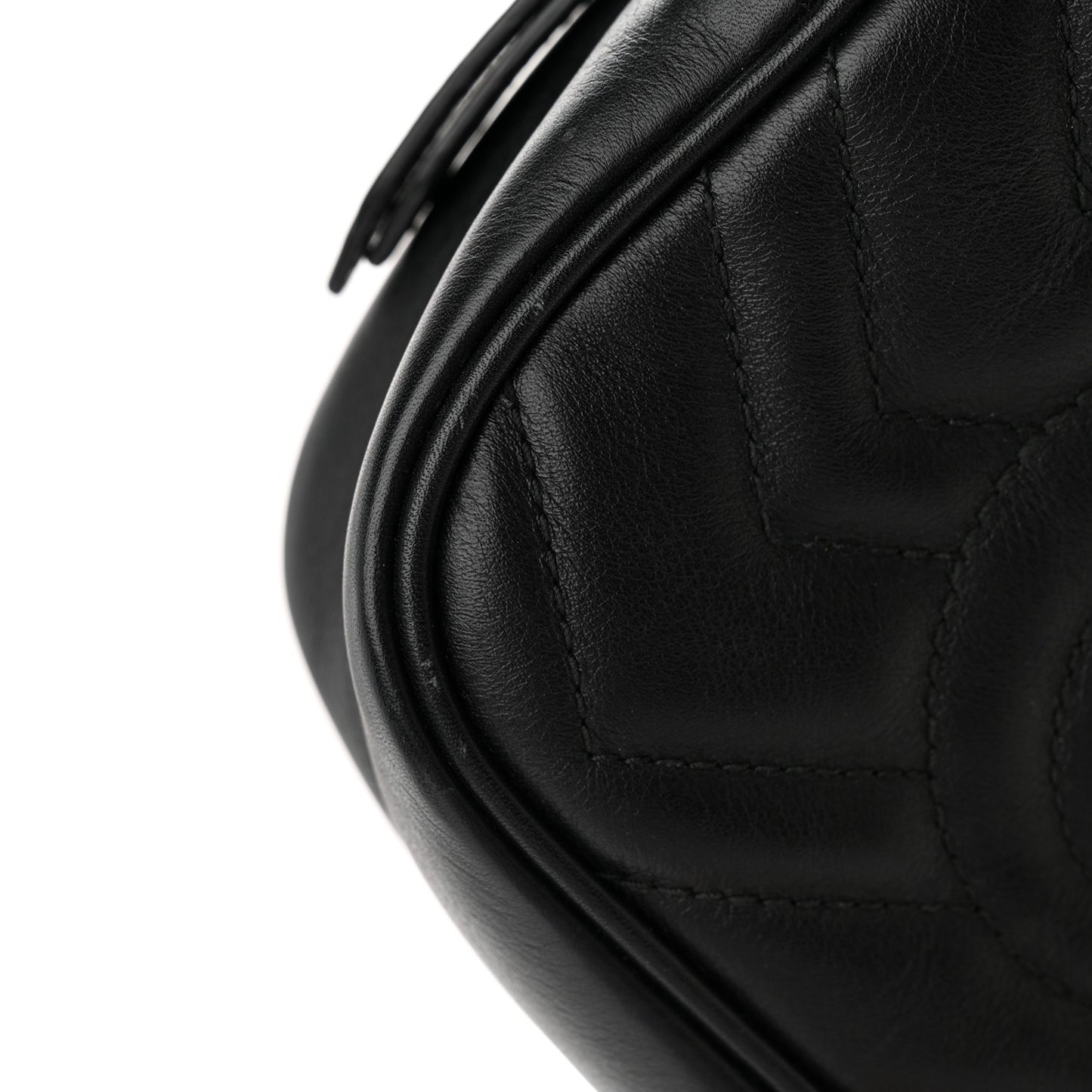 Calfskin Matelasse Mini GG Marmont Wrist Wallet Black