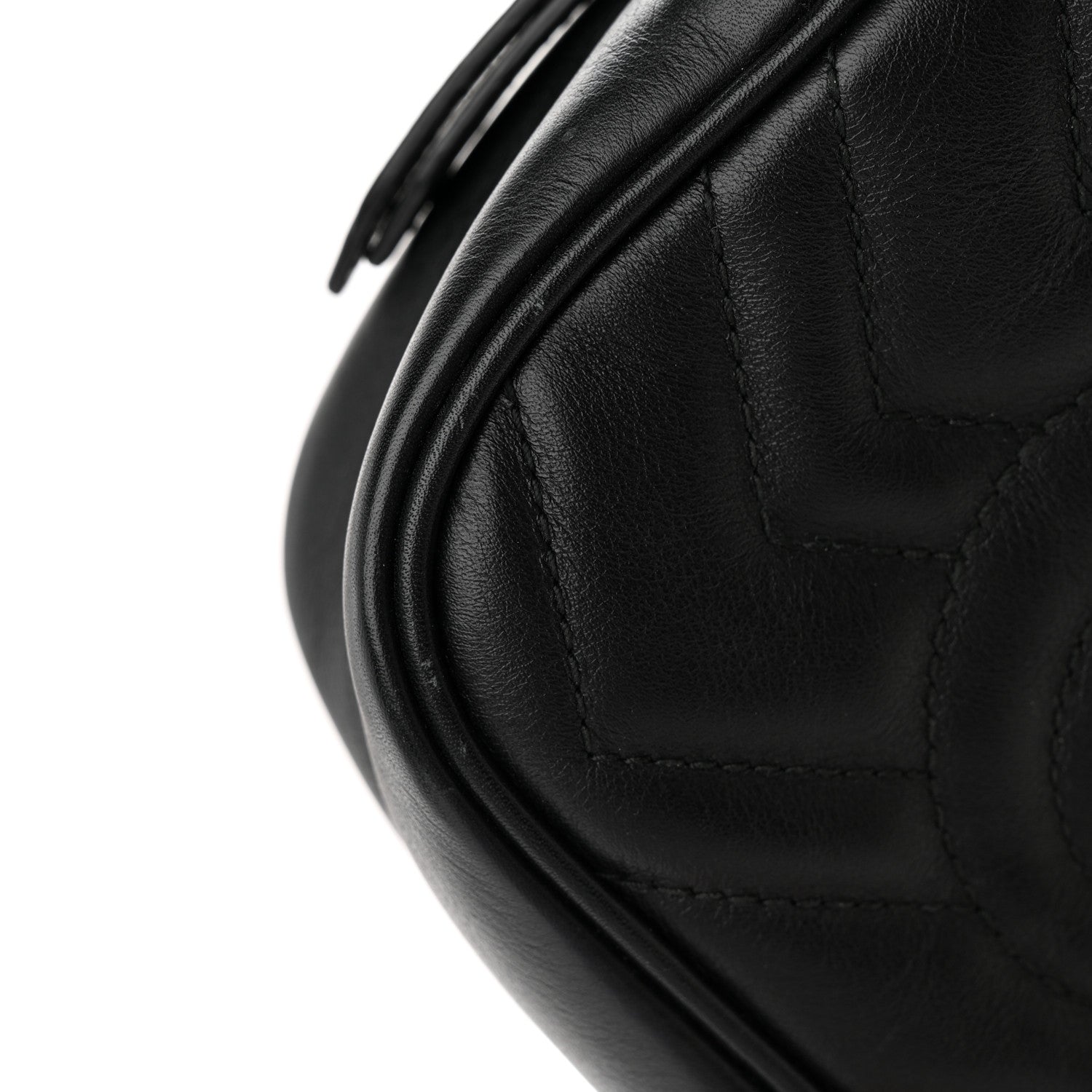 Gucci Calfskin Matelasse Mini GG Marmont Wrist Wallet Black 12 of 12