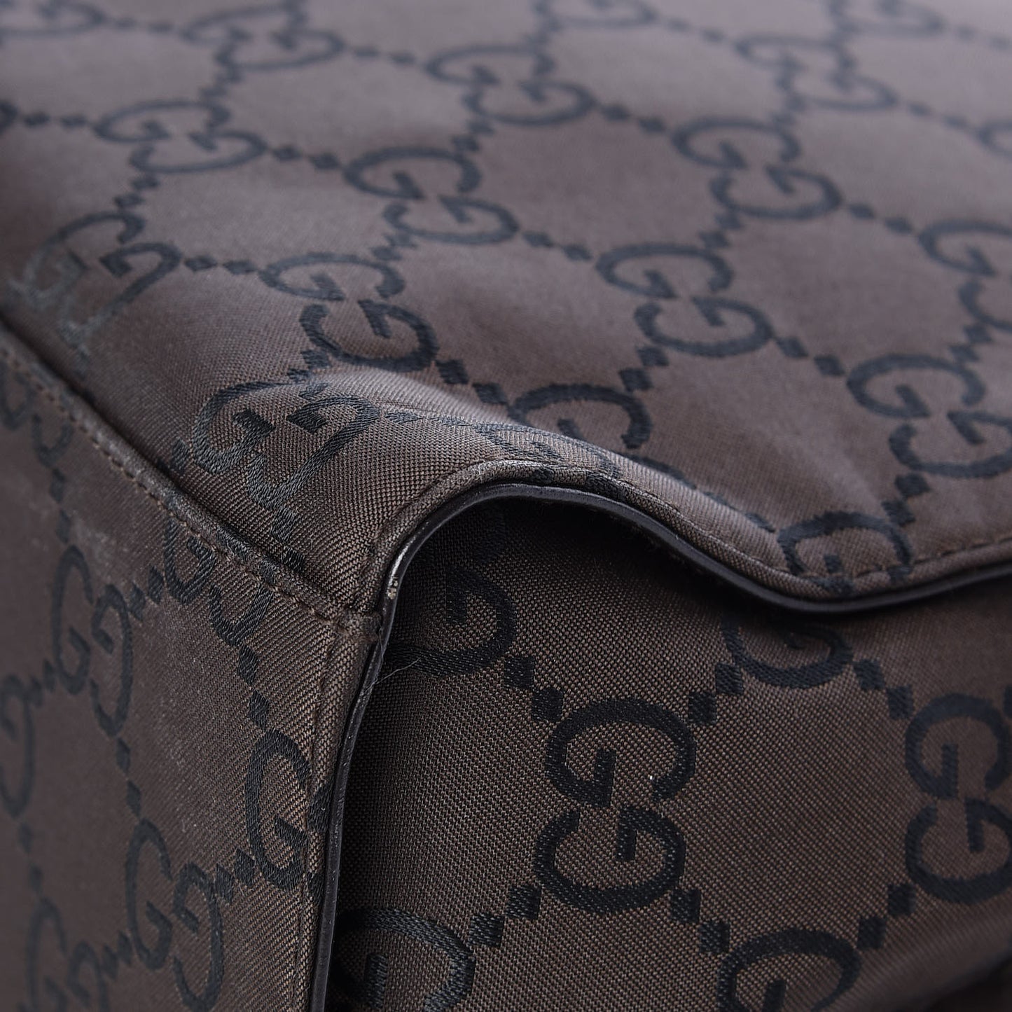 Monogram Bamboo Top Handle Tote Dark Brown