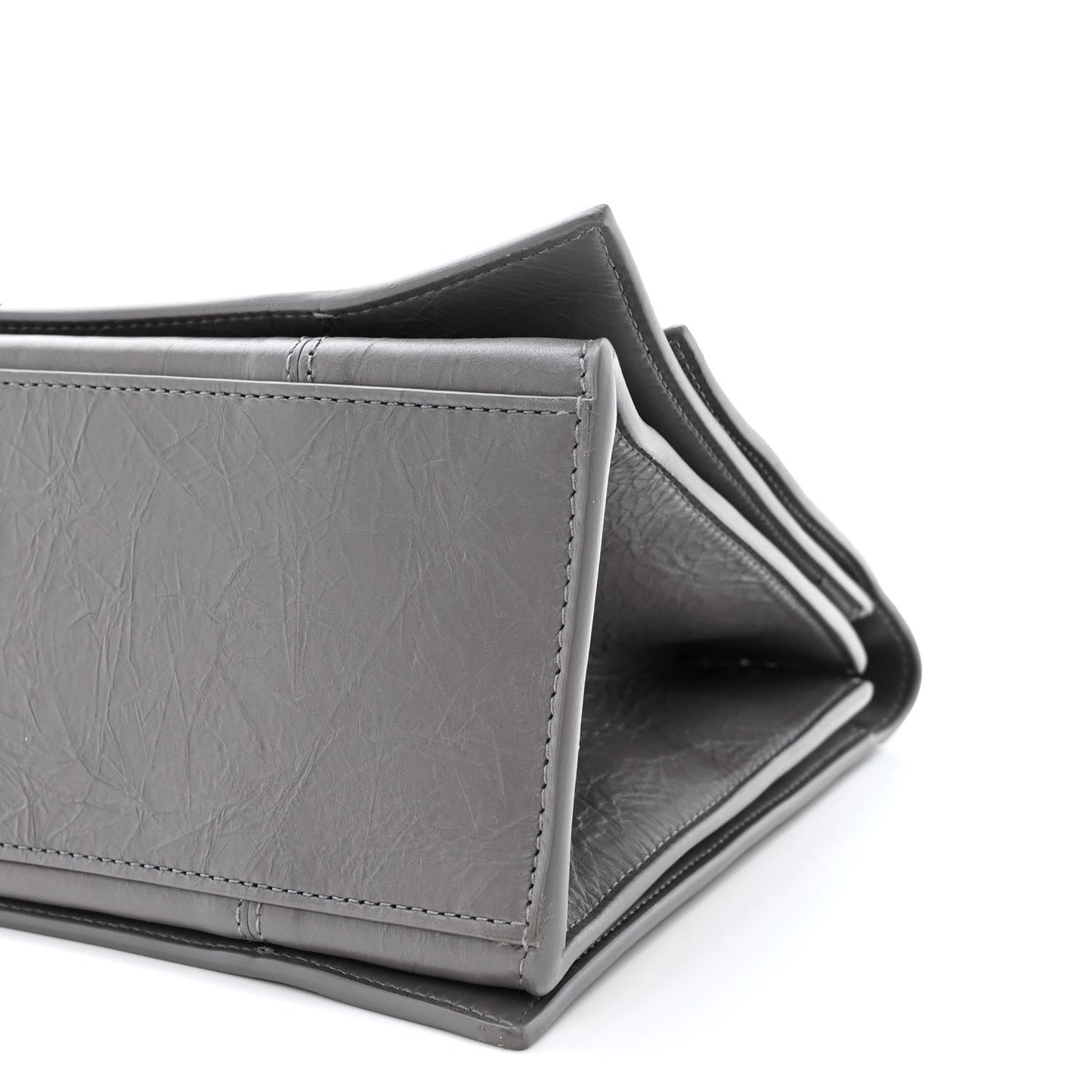 Crushed Calfskin Medium Crush Chain Bag Dark Grey